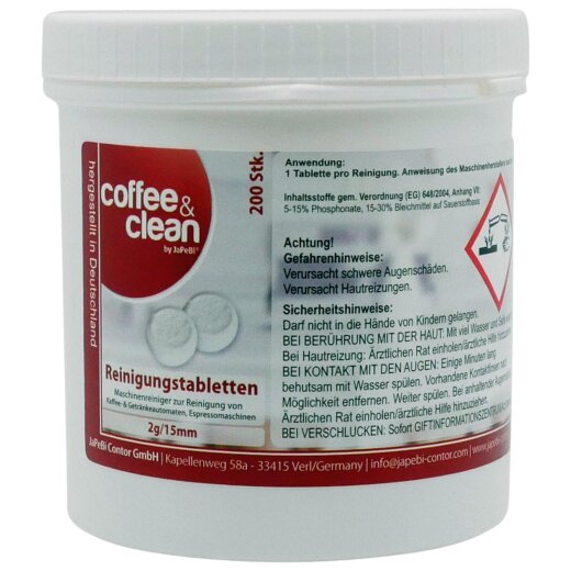 Cleaner Tabs Coffee&Clean by japebi á 2gr./0.07oz