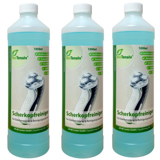 3x 1L BioTensiv Professional Scherkopfreiniger Reinigungsflüssigkeit