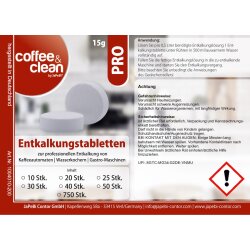 Descaling tablets á 15gr./0.53oz, bulk ware 750