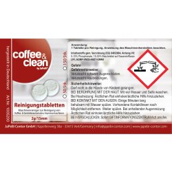 50 Cleaning-Tabs Coffee&Clean by japebi á 2gr./0.07oz