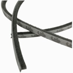 Selbstklebende Bürstendichtung Fußbreite 6,7 mm Höhe 3-25mm, Farbe: Grau