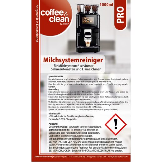 1 Liter Milchschaumreiniger Coffee&Clean by japebi