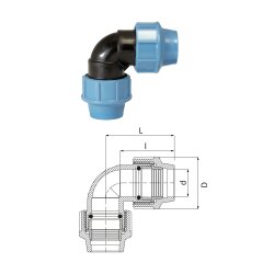 Unidelta PP Winkel 90°