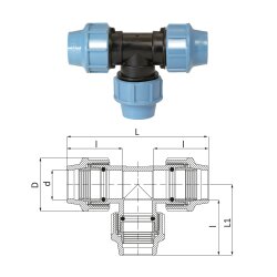 Unidelta PP T-Stück 90°