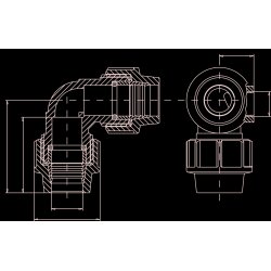 Unidelta PP Winkel 90° m. seitl. Innengewinde-Abgang