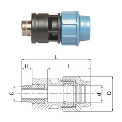 Unidelta PP Anschlussverschraubung mit...