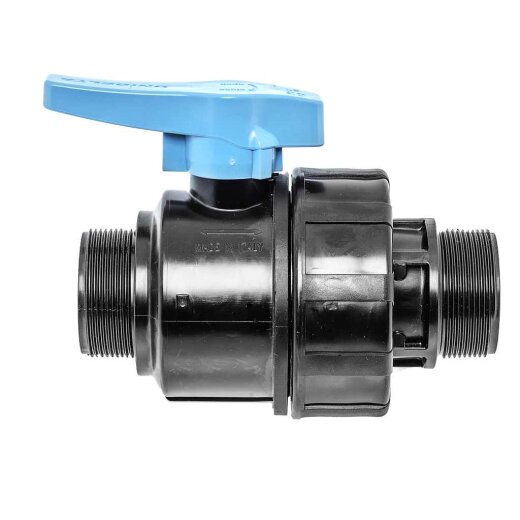 Unidelta PP Kugelhahn mit beidseitigem Außengewinde