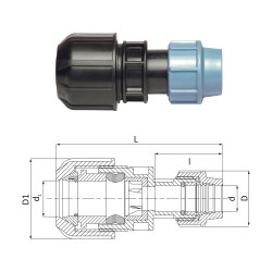 PP Kupplung für Übergang von PE auf andere...