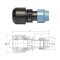PP Kupplung für Übergang von PE auf andere Werkstoffe Klemme Fitting DVGW 16mm-40mm