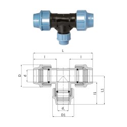 Unidelta PP Reduzier-T-Stück 90°