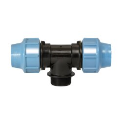 Unidelta PP T-Stück 90° mit Außengewinde