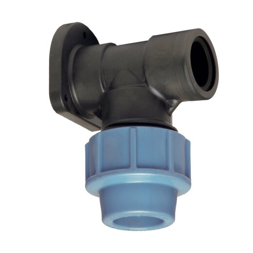 Unidelta PP Wandscheibe m. Innengewinde und Klemmanschluss