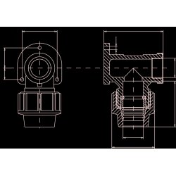 Unidelta PP Wandscheibe m. Innengewinde und Klemmanschluss