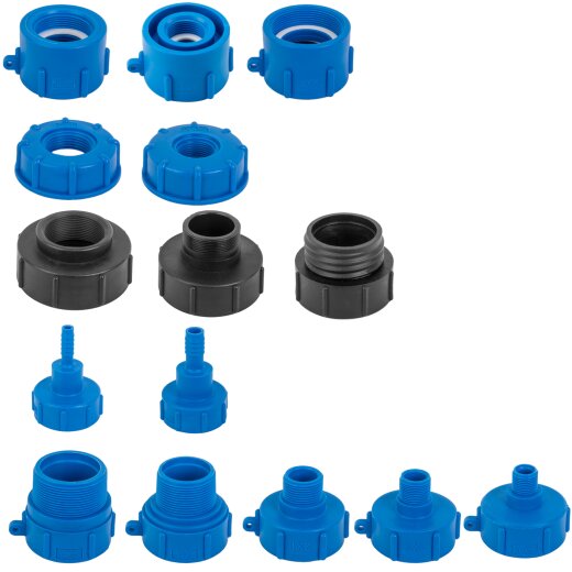 IBC Adapter Zubehör S60x6 S100x8 Container Tank Auslauf Deckel Kappe Tülle