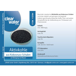 1L / 0,5kg Aktivkohle Filterkohle aus Kokosnussschalen, 8x30 mesh