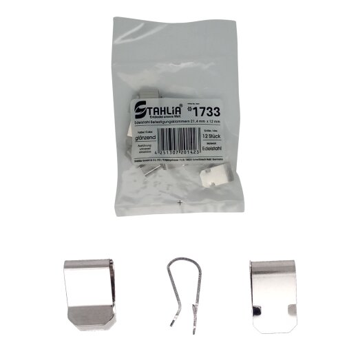Edelstahl-Befestigungsklammern für Lichtschachtabdeckung, 12 - 60 St.