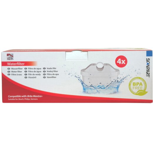 Scanpart Wasserfilterkartuschen – kompatibel mit Brita Maxtra+ (4er Set)