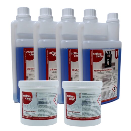4 x 1L Milchschaumreiniger + 2 x 200 Reiniger-Tabs á 2gr für Kaffeevollautomaten