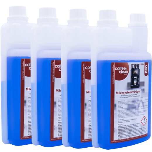 4x 1 Liter Milchsystemreiniger PRO Coffee&Clean by JaPeBi in Dosierflasche
